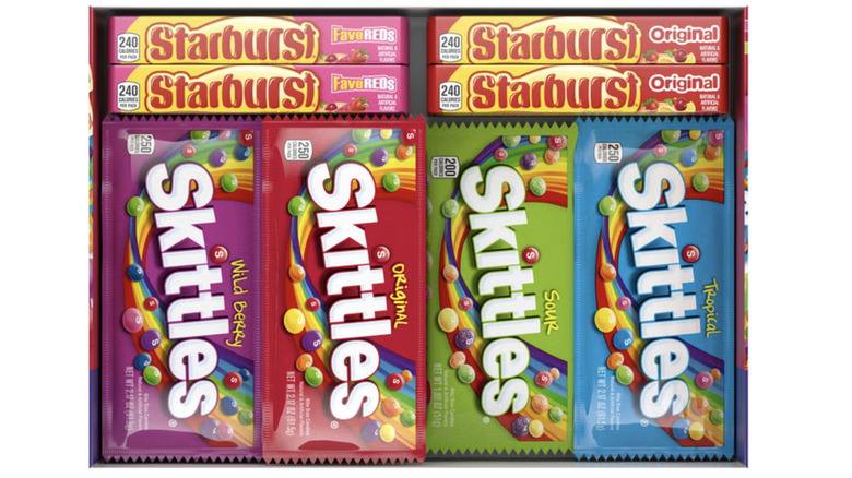 Skittles and Starburst candy boxes