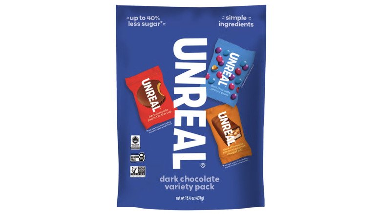 A product image of an UNREAL Dark Chocolate Variety Pack.