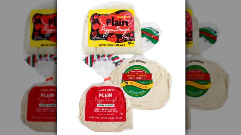 Trader Joe's pizza dough bags on white surface