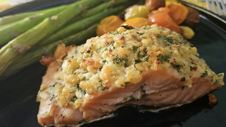 Salmon with parmesan crust