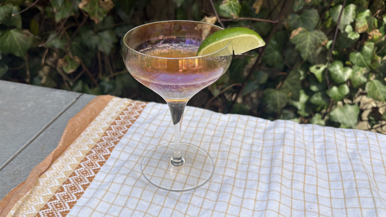 Coca-Cola, ginger, lime juice in coupe