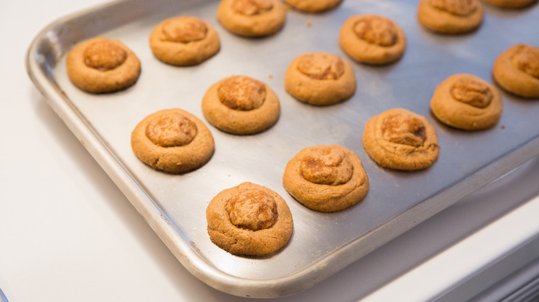 baked cookies on cookie sheet