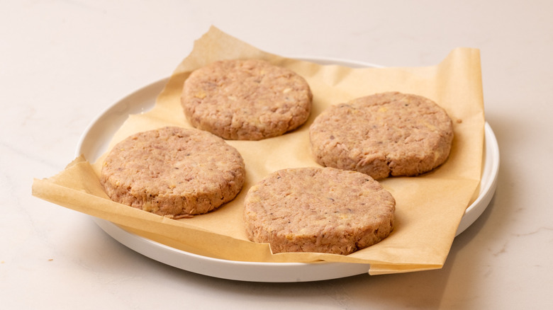 plate with four tuna patties