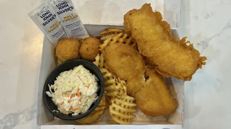 Top view of the cod meal from Long John Silver's