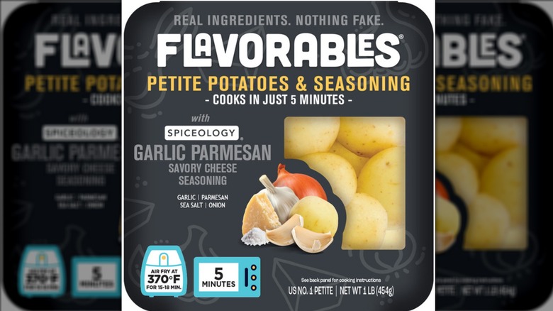 Flavorables Petite Potatoes and Seasonings on white background
