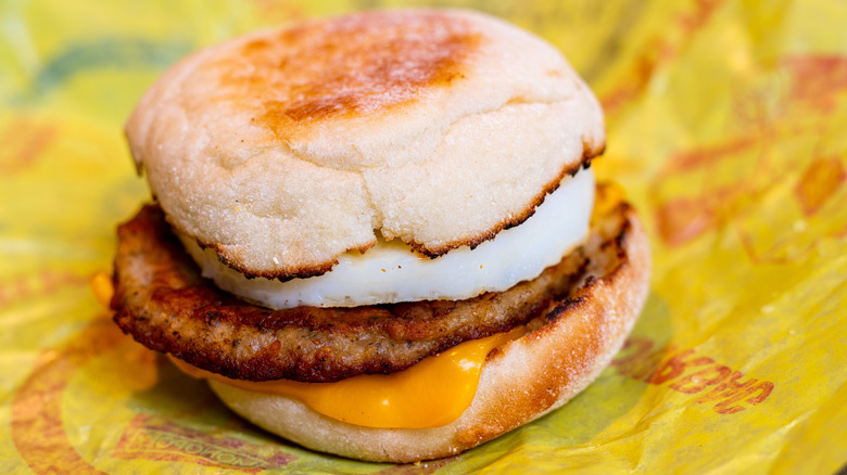 McDonald's breakfast sausage Mcmuffin