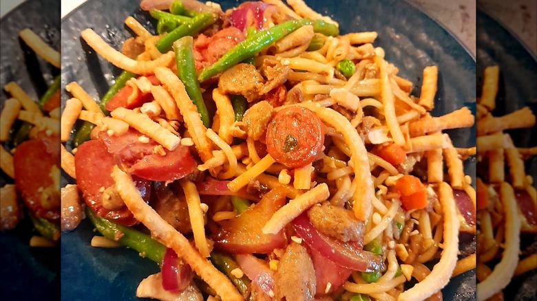 Noodle dish at HuHot Mongolian Grill