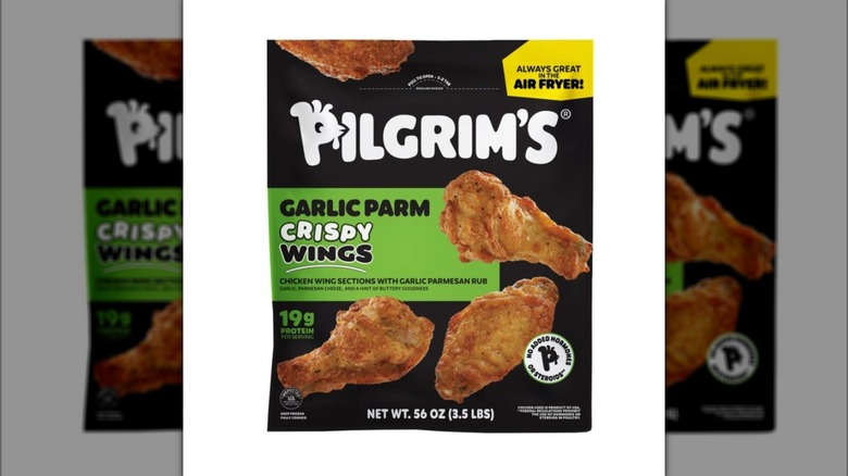 Black bag of Pilgrim's Garlic Parm Wings