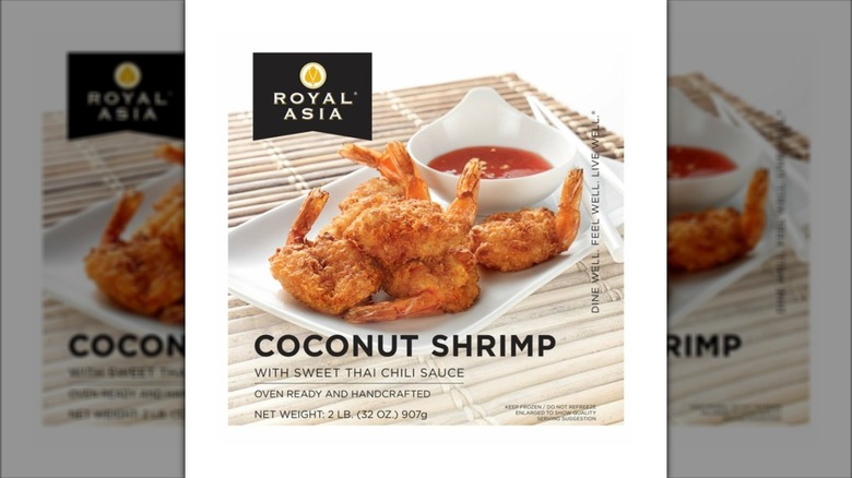 Box of Royal Asia Coconut Shrimp on white background