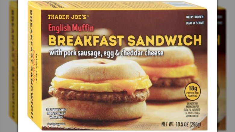 Trader Joe's English muffin breakfast sandwich packaging