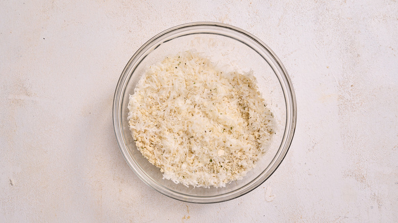 breadcrumb mixture in a bowl