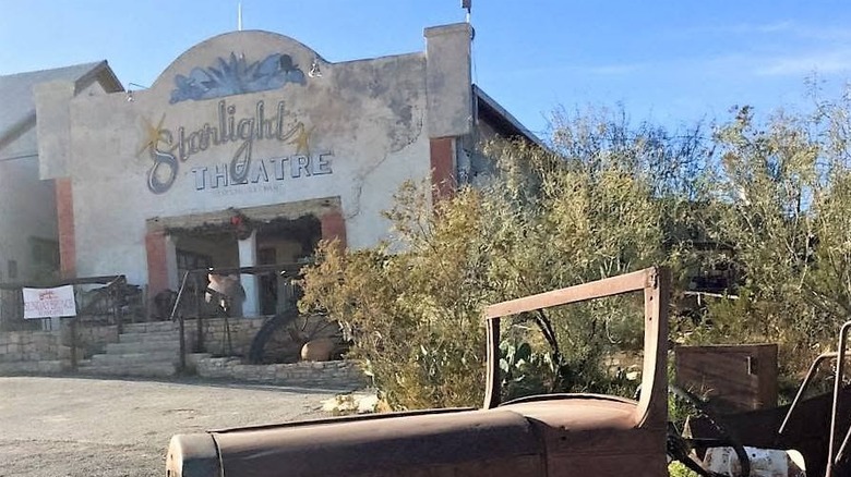 A broken down vehicle in front of Starlight Theatre