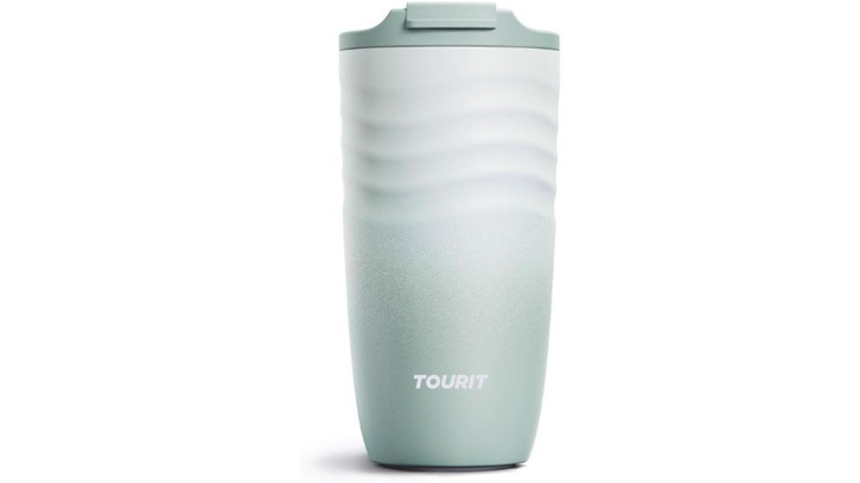 Stock image of the Tourit Travel Coffee Mug in green