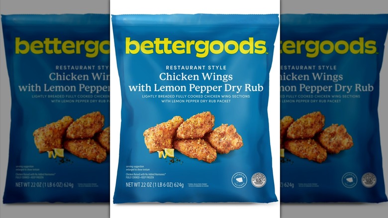 Bag of Bettergoods restaurant style chicken wings with lemon pepper dry rub