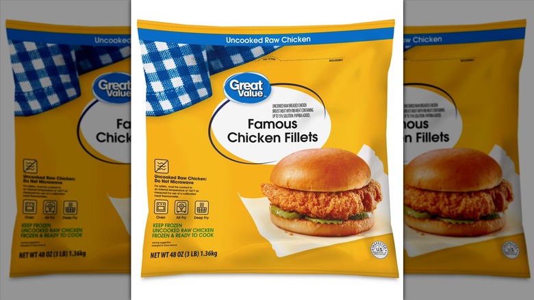 Bag of Great Value famous chicken fillets