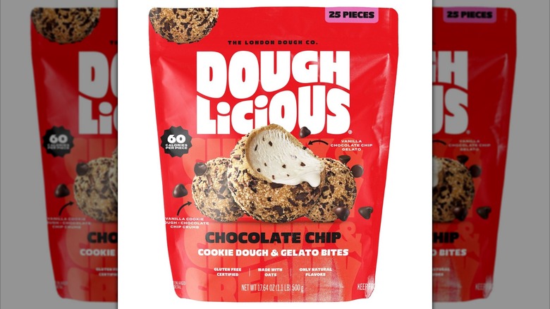 Red bag of Doughlicious Chocolate Chip Cookie Dough & Gelato Bites