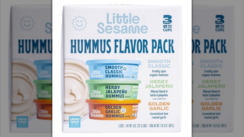 Little Sesame Organic Hummus Variety Pack with three flavors