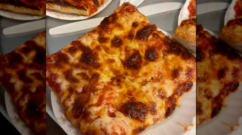 Square slice of pizza