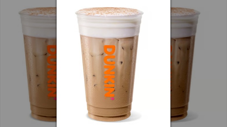 Dunkin' Pumpkin Cloud Dunkalatte on white background