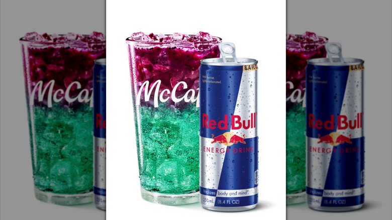 McDonald's Red Bull Dragonberry Energizer on white background