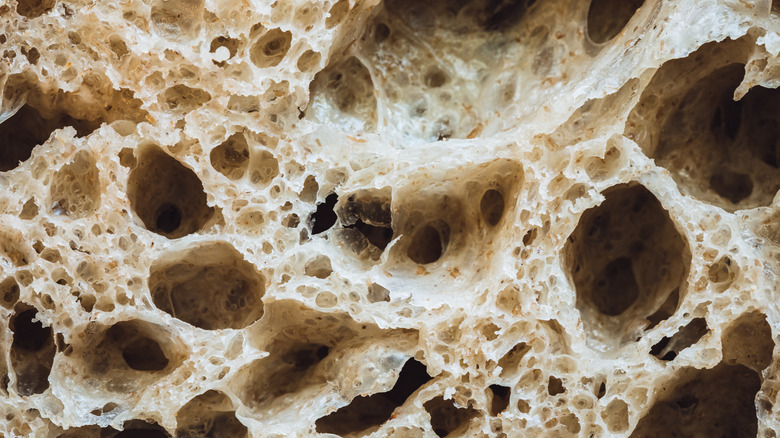 Sourdough bread with air pockets