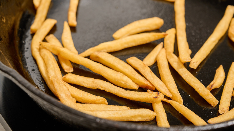 french fries in a skillet