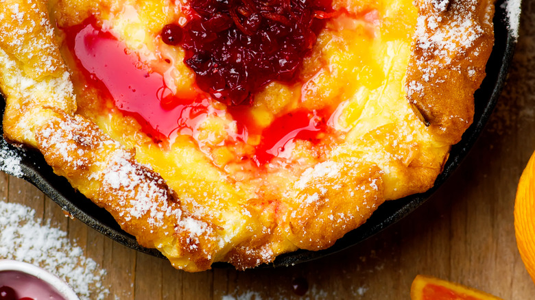 Dutch Baby with cranberry compote