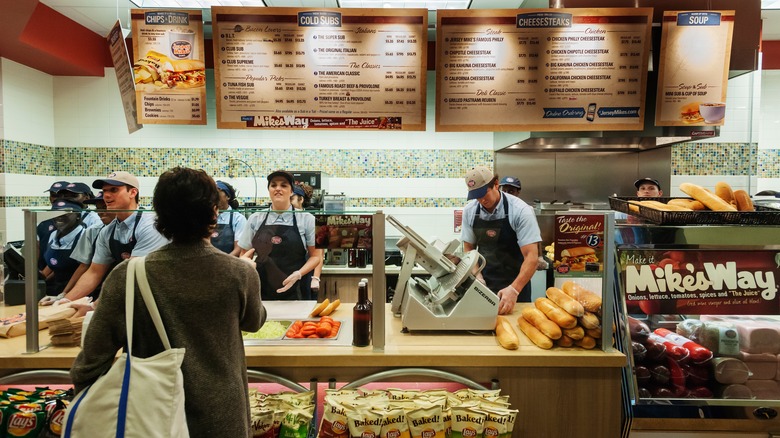 Jersey Mike's restaurant order counter