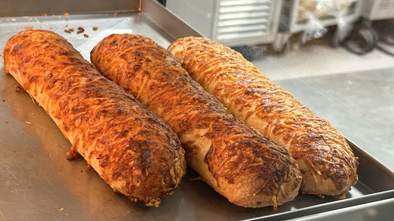 closeup of costco chicken bake from the food court