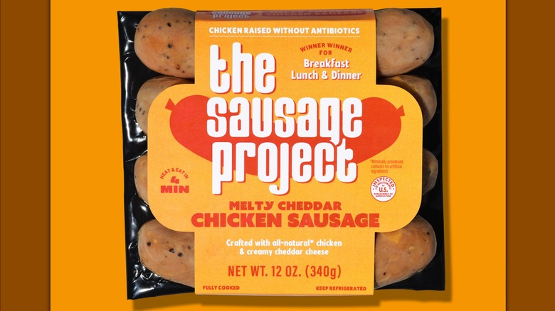 Package of The Sausage Project Melty Cheddar Chicken Sausage
