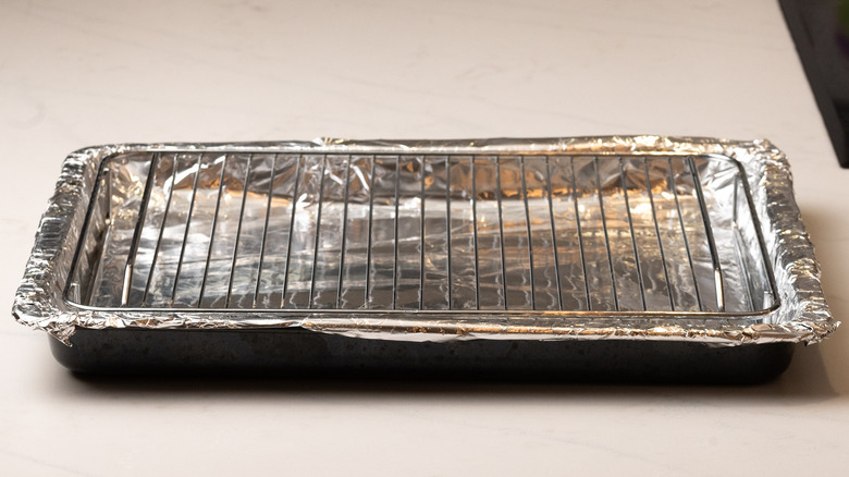 foil covered baking sheet