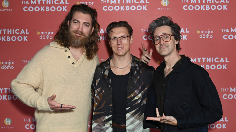 Josh Scherer, Rhett McLaughlin, and Link Neal posing for group photo