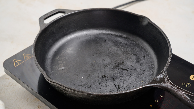heating a skillet over medium heat