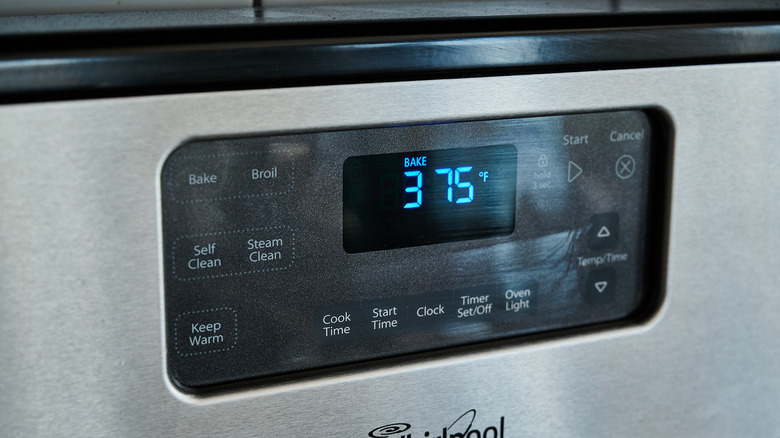 preheating the oven to 375 F