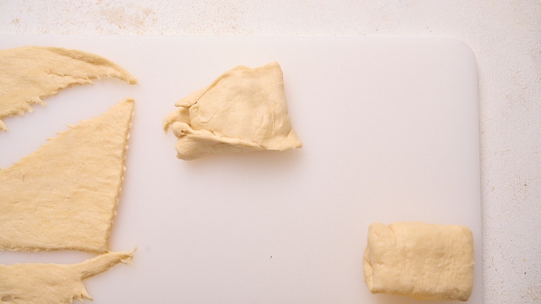 folding dough into pillow shape
