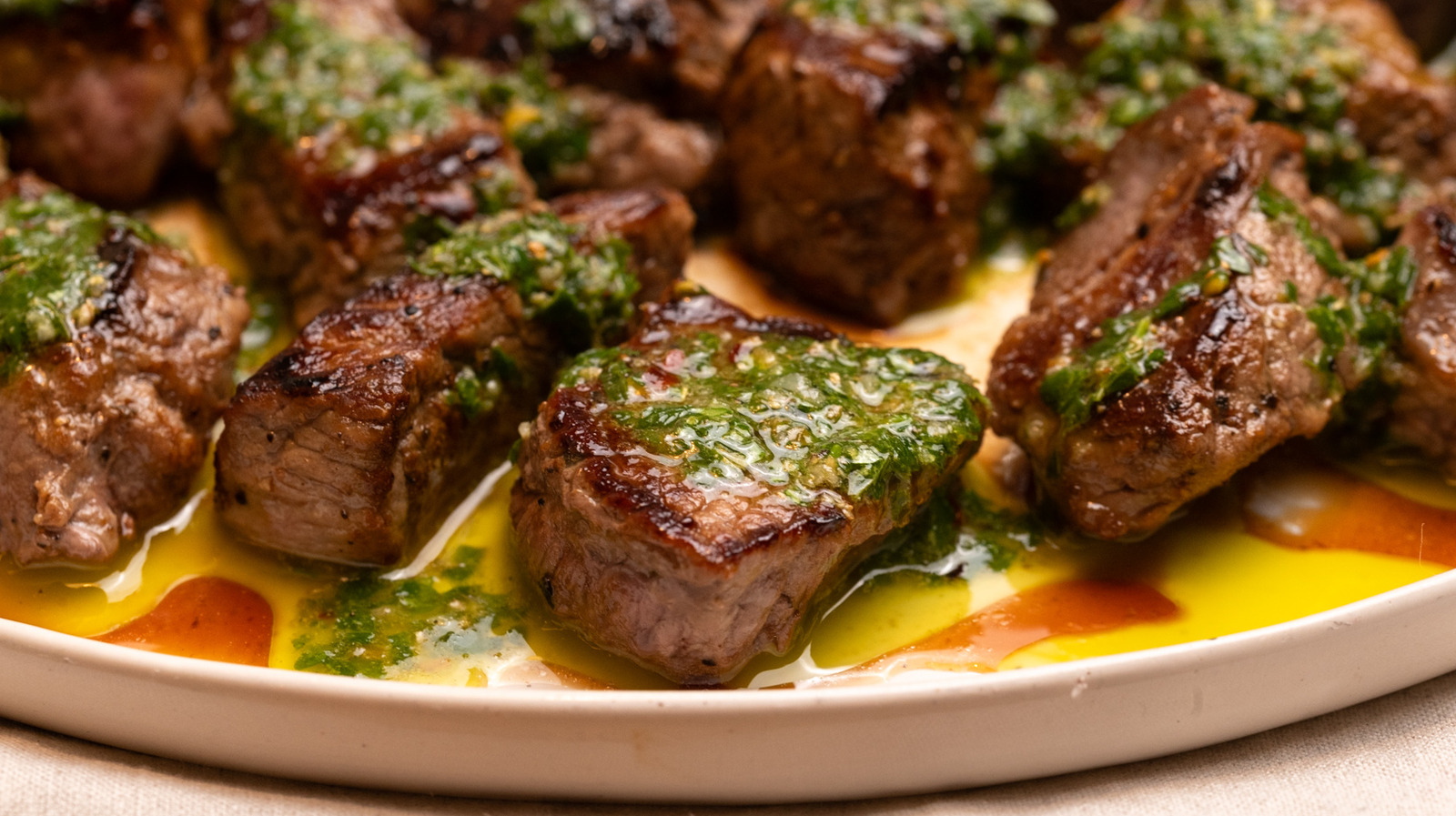 These Chimichurri Steak Bites Are Savory And Herbaceous - Tasting Table