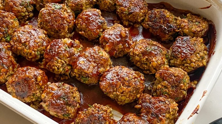 lentil and mushroom meatballs