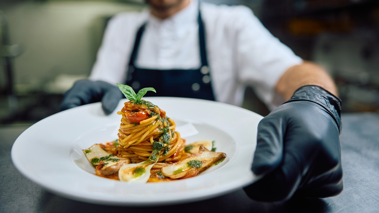 Pasta dish served at a restaurant