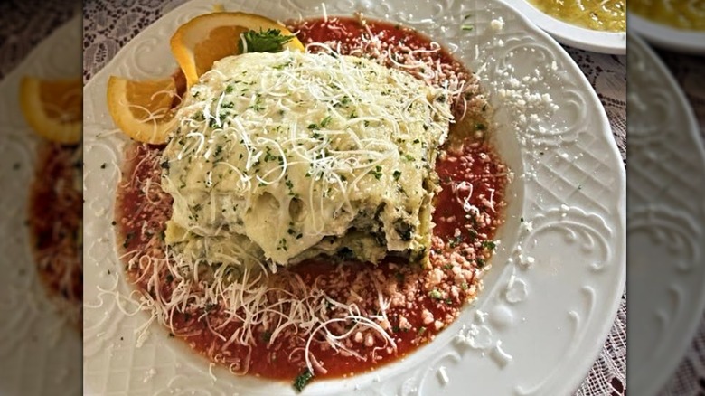 Rosemary chicken lasagna at Mama Carolla's