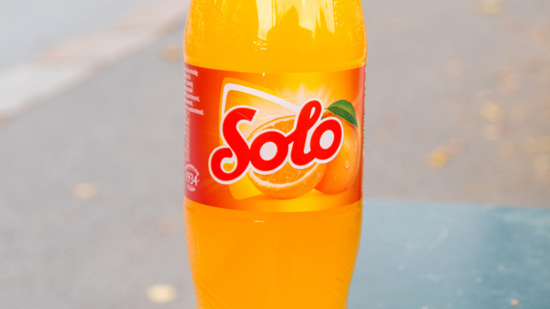 A bottle of Solo Norwegian orange soda