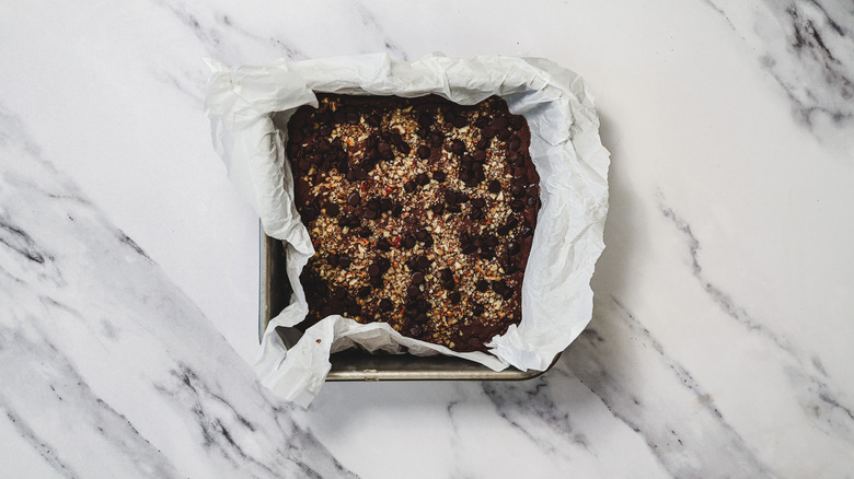 High protein brownies in pan