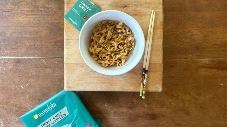 Momofuku noodles served in bowl