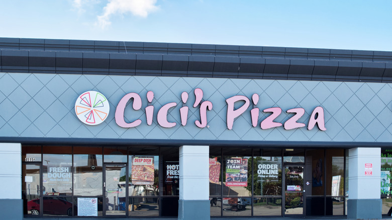 Cici's Pizza sign on building on bright day