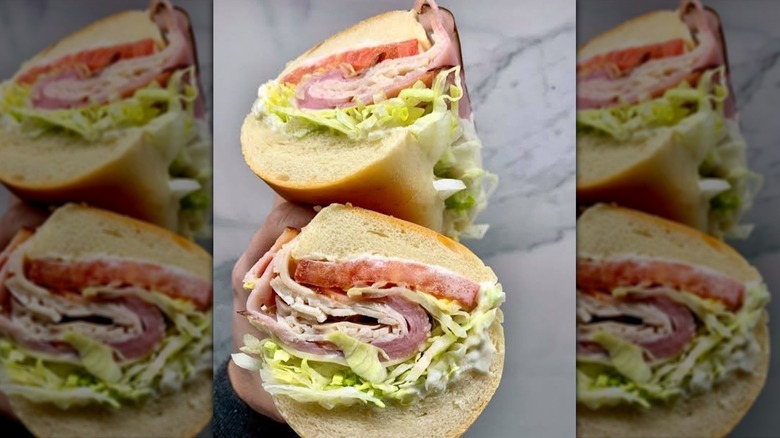 Cross section of a Jimmy John's sub