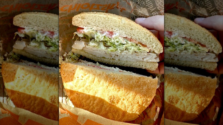 Cross section of Schlotzsky's sub