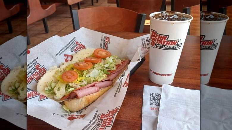 Penn Station sub with fountain soda