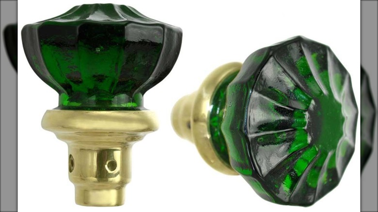 green glass cabinet knobs