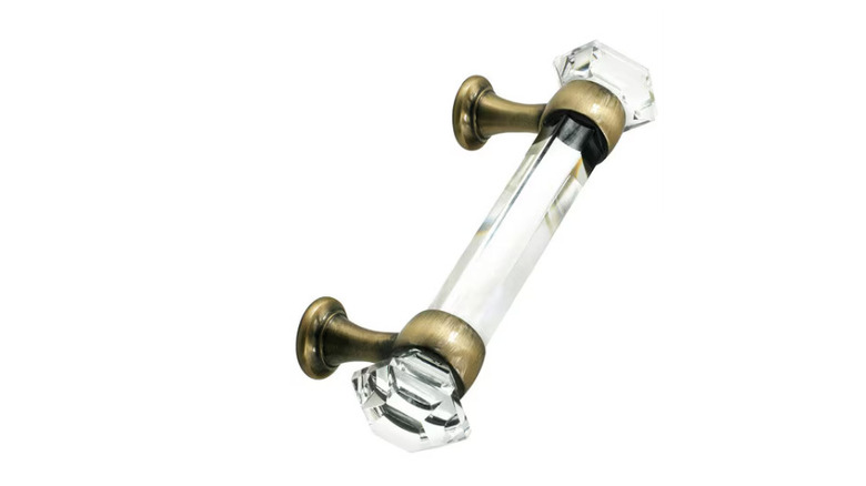 crystal and brass cabinet pulls