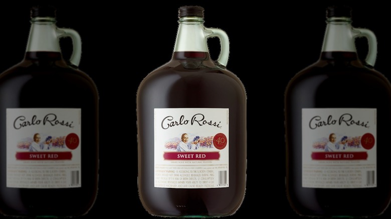 Jug of Carlo Rossi Red Mountain wine