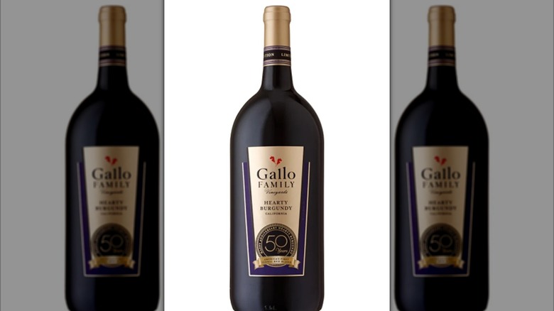 Bottle of Gallo Hearty Burgundy wine